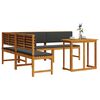 vidaXL Sada zahradních laviček 4 pcs Hnědá masivní akáciové dřevo