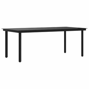 vidaXL Zahradn&iacute; j&iacute;deln&iacute; stůl čern&yacute; 200 x 100 x 74 cm ocel a sklo