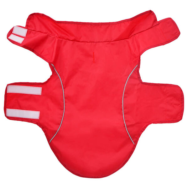 vidaXL Pl&aacute;&scaron;těnka pro psy s reflexn&iacute;mi proužky polyester červen&aacute; M