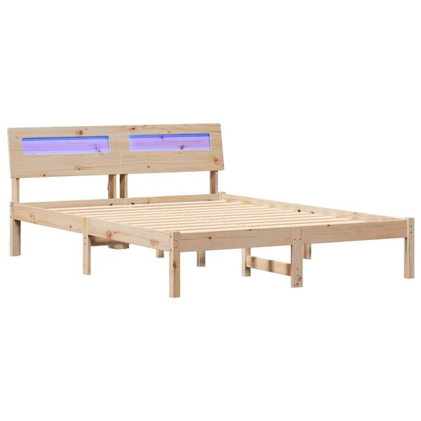 vidaXL R&aacute;m postele s čelo Hněd&aacute; 120 x 200 cm Masivn&iacute; borov&eacute; dřevo