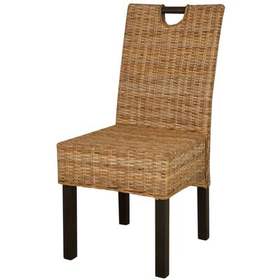vidaXL Jídelní židle 6 ks ratan kubu a mangovníkové dřevo