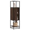 vidaXL Skř&iacute;ň highboard hněd&yacute; dub 35,5x35x139 cm kompozit a kov