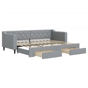 vidaXL V&aacute;lenda s přist&yacute;lkou a z&aacute;suvkami světle &scaron;ed&aacute; 80 x 200 cm textil