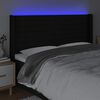 vidaXL Čelo postele s LED čern&eacute; 203 x 16 x 118/128 cm textil