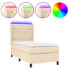 vidaXL Box spring postel s matrac&iacute; a LED kr&eacute;mov&aacute; 90x190 cm textil