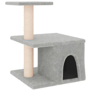 vidaXL &Scaron;krabadlo pro kočky se sisalov&yacute;mi sloupky světle &scaron;ed&eacute; 48 cm