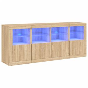 vidaXL Př&iacute;born&iacute;k s LED osvětlen&iacute;m dub sonoma 163 x 37 x 67 cm