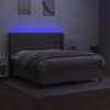 vidaXL Box spring postel s matrac&iacute; a LED taupe 180x200 cm textil