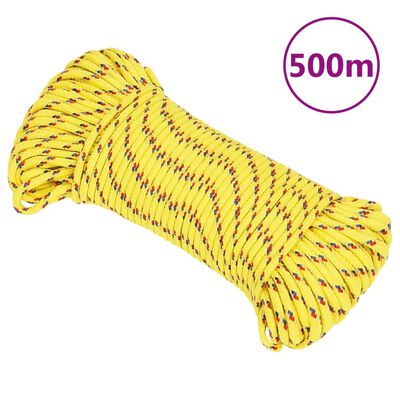 vidaXL Lodní lano žluté 5 mm 500 m polypropylen