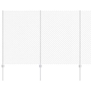 vidaXL Plot s sloupkem Stř&iacute;brn&aacute;