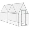 vidaXL Klec pro kuřata stř&iacute;brn&aacute; 400 x 100 x 190 cm pozinkovan&aacute; ocel