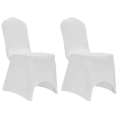 vidaXL Potahy na židle strečové bílé 12 ks
