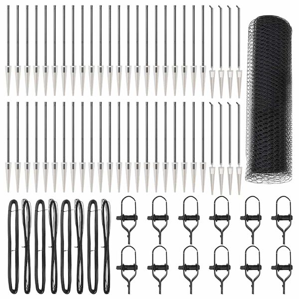 vidaXL Plotov&yacute; sloupek. &Scaron;ed&aacute; 100 x 1 m (13 mm s&iacute;ť) Ocel a PVC