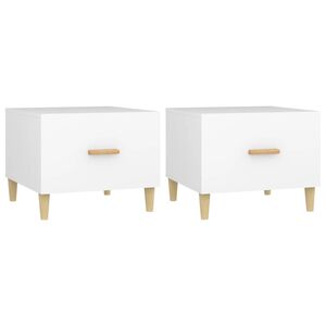 vidaXL Konferenčn&iacute; stolky 2 ks b&iacute;l&eacute; 50 x 50 x 40 cm kompozitn&iacute; dřevo