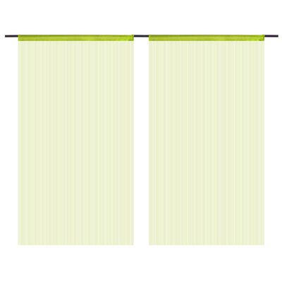 vidaXL Provázkové záclony, 2 ks, 140x250 cm, zelená