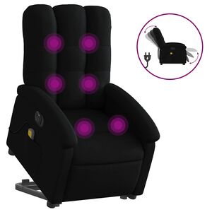 vidaXL Elektrick&eacute; zvedac&iacute; mas&aacute;žn&iacute; polohovac&iacute; křeslo čern&eacute; textil