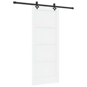 vidaXL Posuvn&eacute; dveře B&iacute;l&aacute; a čern&aacute; 83 x 202 cm Masivn&iacute; borovicov&eacute; dřevo
