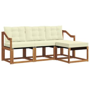 vidaXL Venkovn&iacute; pohovkov&aacute; souprava 4 pcs Přirozen&aacute; a Kr&eacute;mov&aacute;