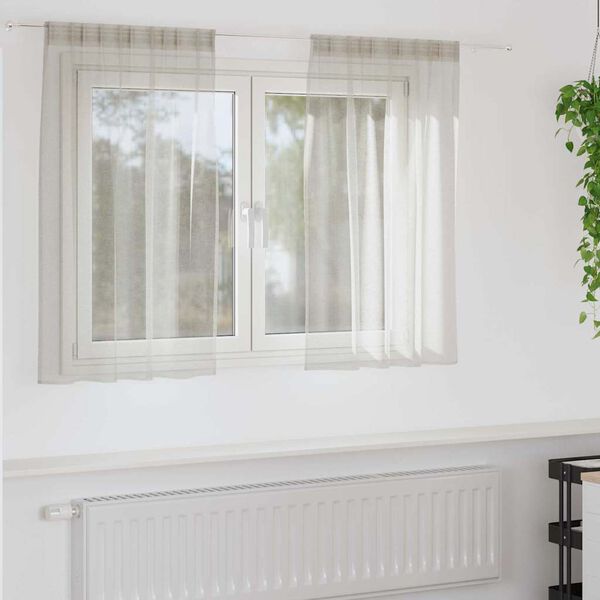 vidaXL Voile Z&aacute;clona se z&aacute;clonami 2 pcs Kr&eacute;mov&aacute; 140 x 140 cm Polyester