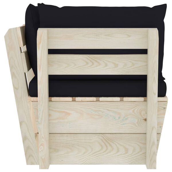 vidaXL Zahradní rohová pohovka z palet s poduškami impregnovaný smrk