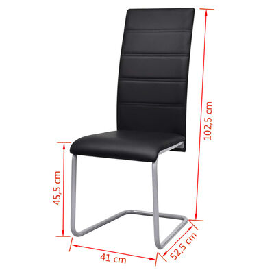 vidaXL Konzolové jídelní židle 2 ks černé umělá kůže