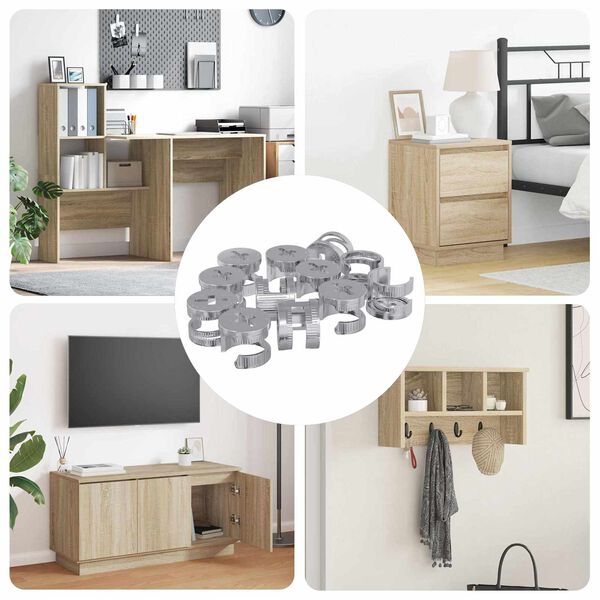 vidaXL Z&aacute;mkov&eacute; matice 12 pcs Stř&iacute;brn&aacute; 12 x 10 mm Kov