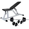 vidaXL Posilovac&iacute; lavice se sadou činek barbell a dumbbell 60,5 kg