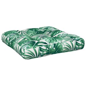 vidaXL Podu&scaron;ka na palety vzor listů 50 x 50 x 12 cm textil