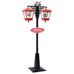 vidaXL V&aacute;nočn&iacute; pouličn&iacute; lampa se Santou černo-červen&aacute; 81x40x188 cm PVC