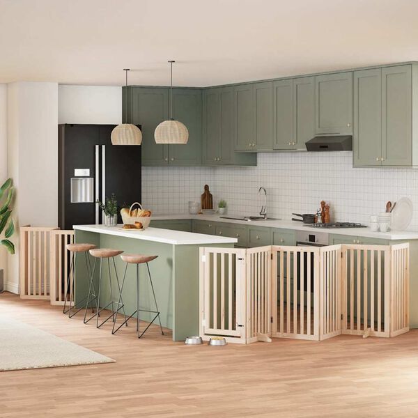 vidaXL Z&aacute;brana pro psy s dv&iacute;řky skl&aacute;dac&iacute; 12 panelů 600 cm topol