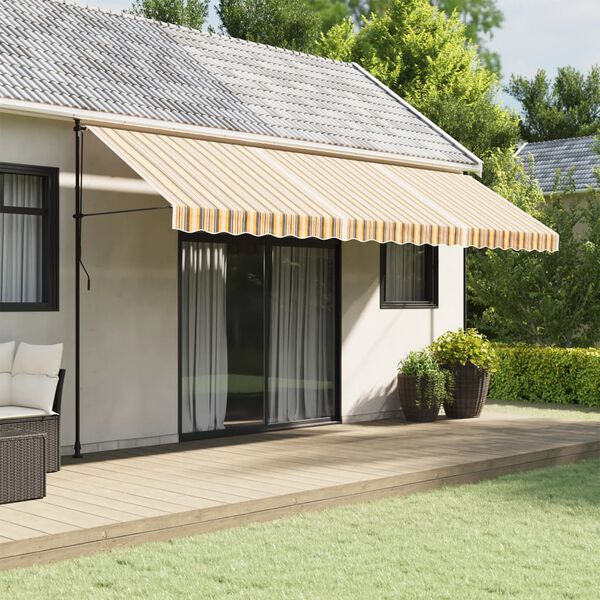 vidaXL Náhradní plachta na markýzu vícebarevné pruhy 5 x 3 m