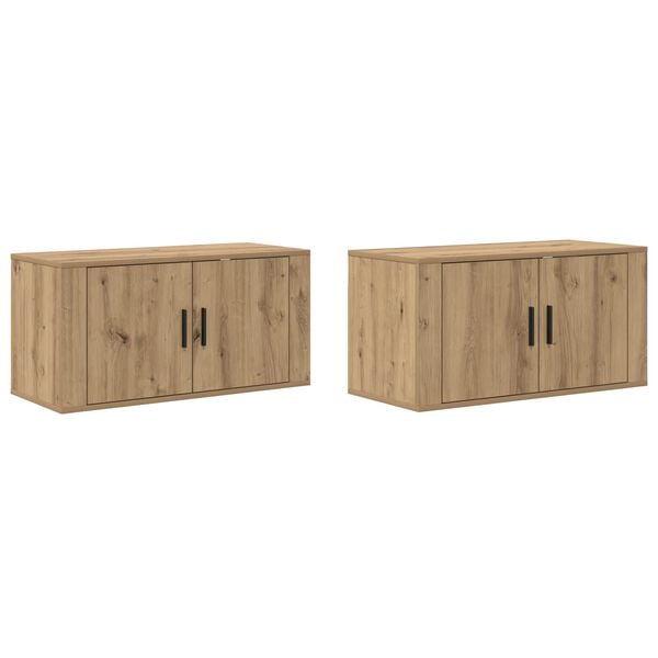 vidaXL N&aacute;stěnn&yacute; TV skř&iacute;ňov&yacute; set 2 pcs Artisanov&yacute; dub 80 x 34,5 x 40 cm