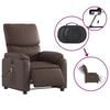 vidaXL Elektrick&eacute; mas&aacute;žn&iacute; polohovac&iacute; křeslo hněd&eacute; uměl&aacute; kůže