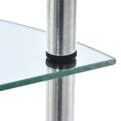 vidaXL 4patrová police průhledná 30 × 30 × 100 cm tvrzené sklo