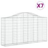 vidaXL Klenut&eacute; gabionov&eacute; ko&scaron;e 7 ks 200x30x100/120cm pozinkovan&eacute; železo