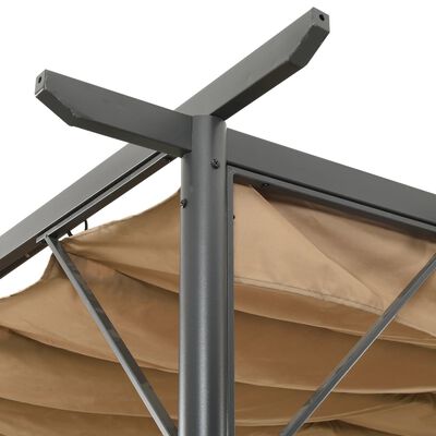 vidaXL Pergola se zatahovací střechou taupe 3 x 3 m ocel 180 g/m²