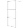 vidaXL Sprchov&aacute; z&aacute;stěna walk-in b&iacute;l&aacute; 90 x 195 cm čir&eacute; ESG sklo