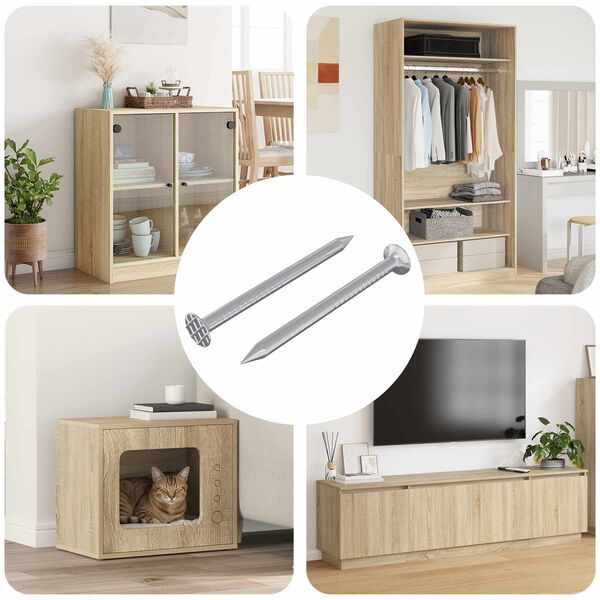 vidaXL Hřeb&iacute;ky pro Dřevo 2 pcs Stř&iacute;brn&aacute; &Oslash; 3 x 15 mm Kov