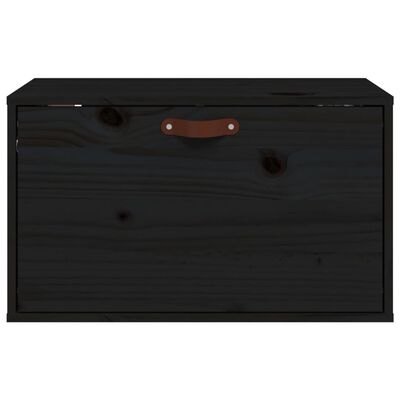 vidaXL Nástěnná skříňka černá 60x30x35 cm masivní borové dřevo