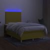 vidaXL Box spring postel s matrac&iacute; a LED zelen&aacute; 120 x 200 cm textil