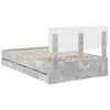 vidaXL R&aacute;m postele s čelo Betonově &Scaron;ed&aacute; 135 x 190 cm Dřevěn&yacute; materi&aacute;l