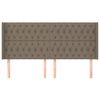 vidaXL Čelo postele typu u&scaron;&aacute;k taupe 183x16x118/128 cm textil