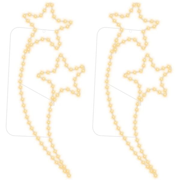 vidaXL Světeln&eacute; řetězy ve tvaru hvězdy 2 ks tepl&eacute; b&iacute;l&eacute; 125,5x53x4,5 cm