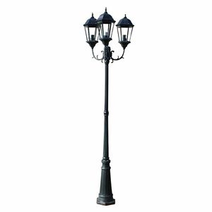 Zahradn&iacute; lampa Brighton se 3 rameny, 230 cm, tmavě zelen&aacute; / čern&aacute;