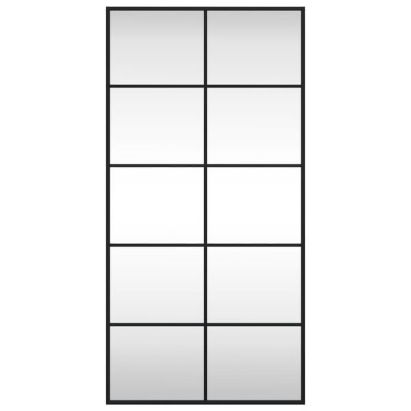 vidaXL N&aacute;stěnn&eacute; zrcadlo čern&eacute; 50 x 100 cm obd&eacute;ln&iacute;k železo
