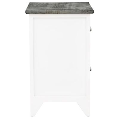 vidaXL Noční stolek šedý a bílý 38 x 28 x 45 cm dřevo pavlovnie