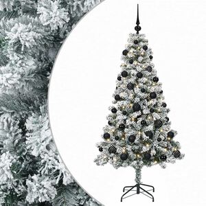 vidaXL Uměl&yacute; v&aacute;nočn&iacute; stromek s baňkami 120 cm 150 LED Tepl&aacute; b&iacute;l&aacute;