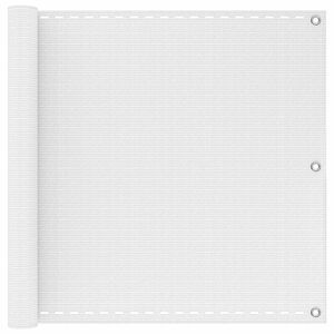vidaXL Balkonov&aacute; clona B&iacute;l&aacute; 75 x 700 cm HDPE a hlin&iacute;k