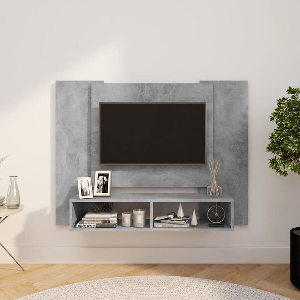 vidaXL Nástěnná TV skříňka betonově šedá 120x23,5x90 cm dřevotříska
