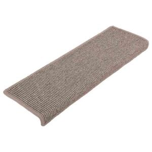 vidaXL Schodov&eacute; rohože 15 ks 65 x 21 x 4 cm tmavě b&eacute;žov&eacute; s obd&eacute;ln&iacute;kov&yacute;m okrajem